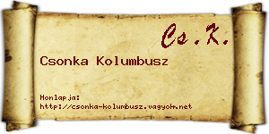 Csonka Kolumbusz névjegykártya